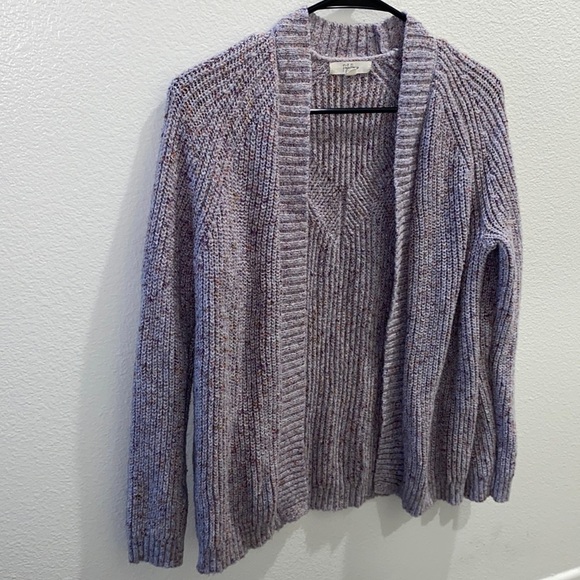 peyton primrose Sweaters - Peyton Primrose Lilac Speckled Knit Open Front Cardigan
